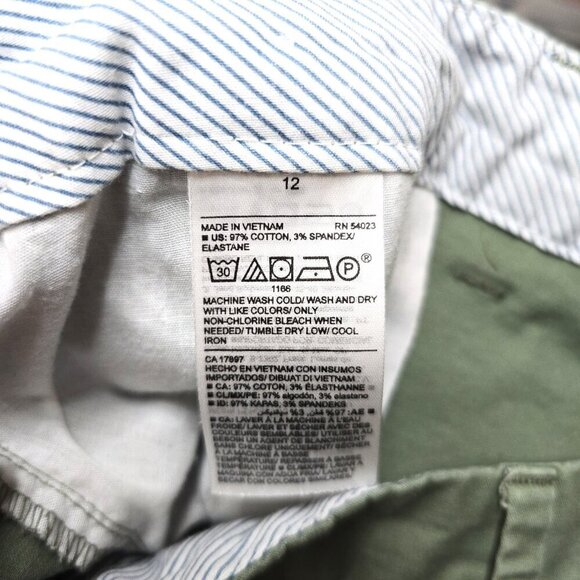 Old NAvy Olive Green Chino Cotton SHorts Women 12 - Picture 6 of 6